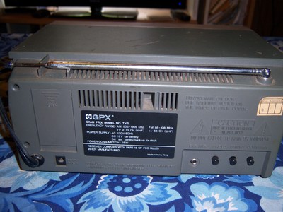 Vintage Gran Prix TV / AM / FM / CLOCK RADIO WITH ALARM Model GPX TV2 - Working