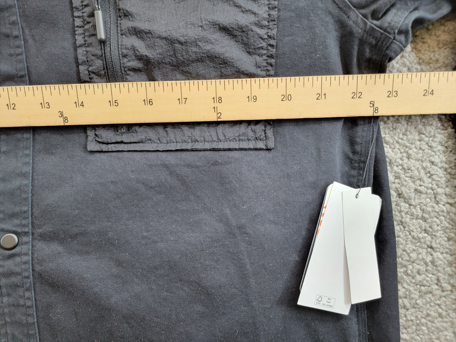 BASS OUTDOOR Relaxed Fit Worker Shirt Jacket Men's M Black Beauty Button Snap - Picture 6 of 19