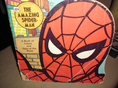 VINTAGE AMAZING SPIDER-MAN BOOK OF COLORS & DAYS OF WEEK AVENGERS RARE VG 1977