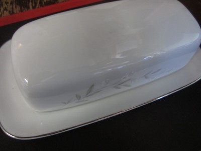 Vintage Butter Dish Porcelain White Silver Classic St Regis Fine China