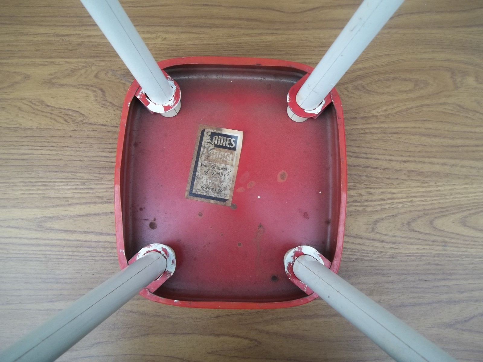 Vtg Ames Maid Not Cosco Painted Metal Kitchen Bar Stool Old Paint 50's 60's