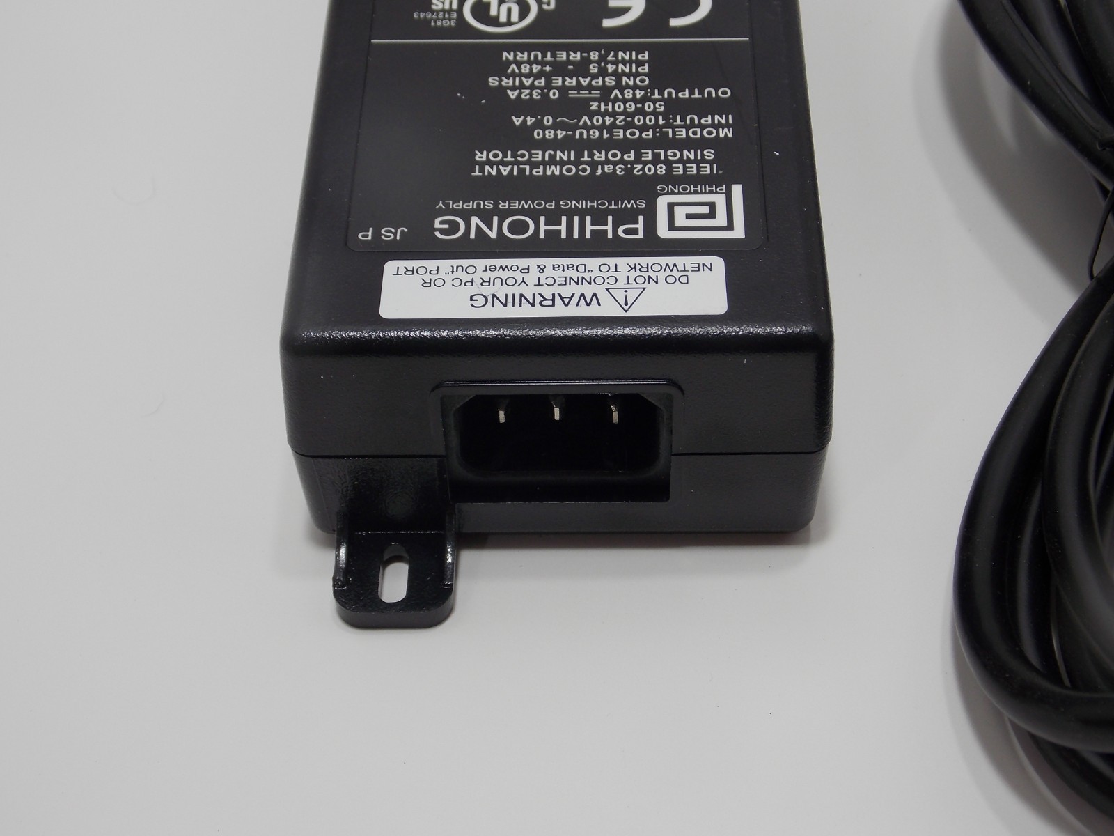 Used Phihong PSA16U-480 (POE) 48V Power Over Ethernet Single port