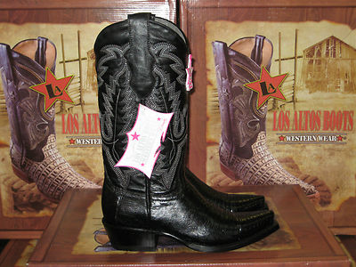 Pre-owned Los Altos Boots Los Altos Women Black Genuine Teju Lizard Snip Toe Western Cowboy Boot 340705 In Blacks