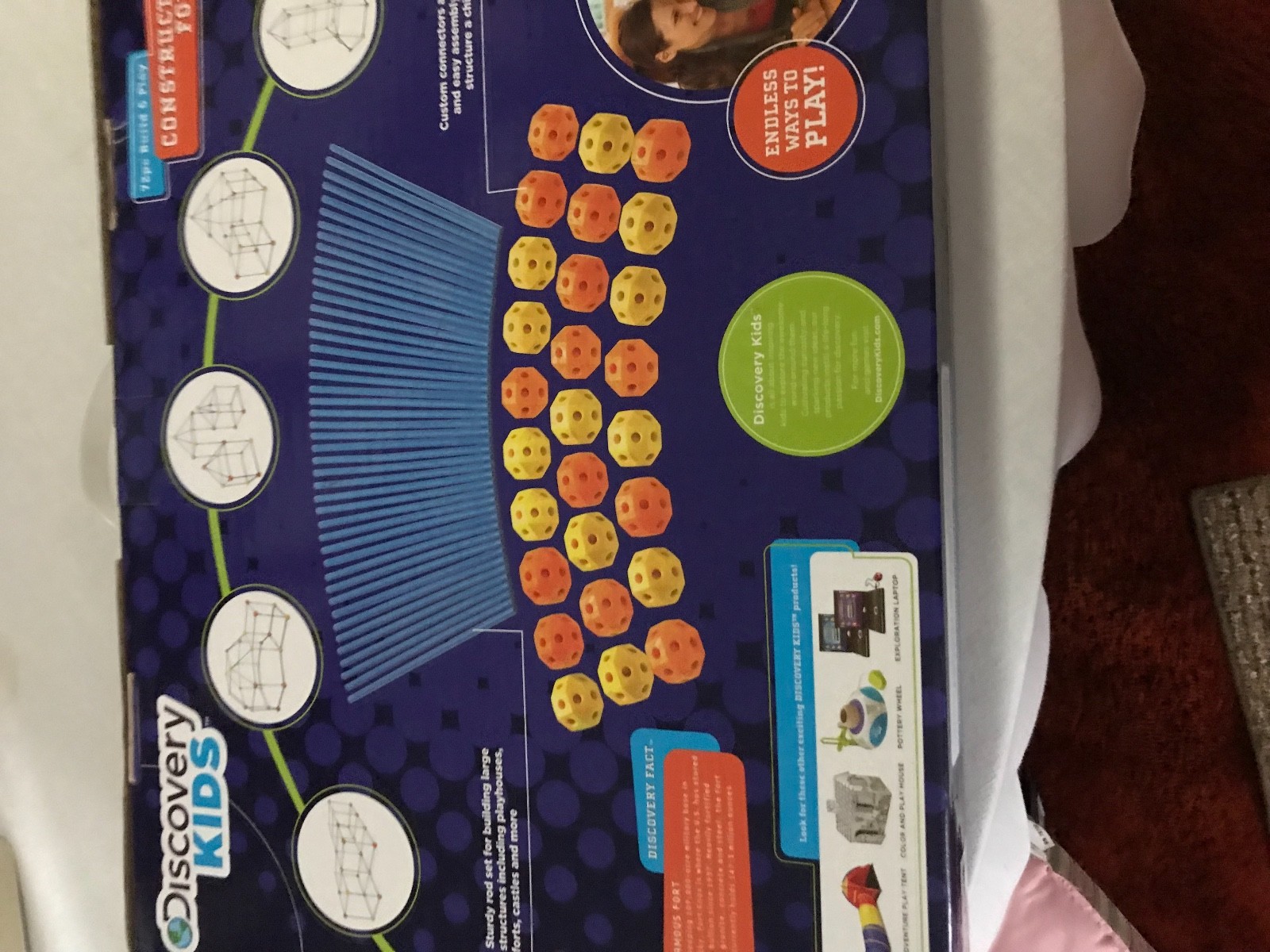 Discovery Kids 72 Piece Construction Fort SIMPLY COVER WTH A BLANKET OR SHEET