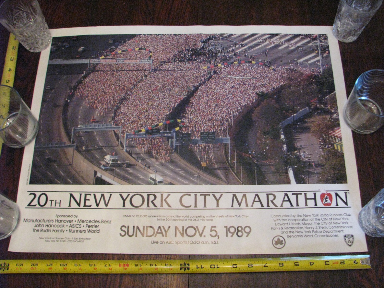 VINTAGE NYC POSTER 20TH RUNNING OF THE NEW YORK CITY