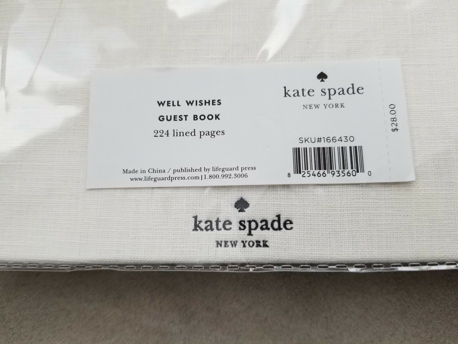 NWT Kate Spade Well Wishes Guest Book 224 pgs for Wedding or Party