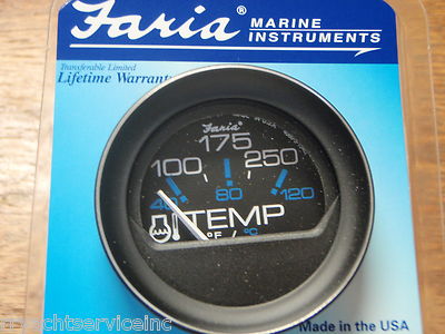 WATER TEMP GAUGE 100-250F FARIA 678-13004 TEMPERATURE MARINE BOAT UNIVERSAL EBAY