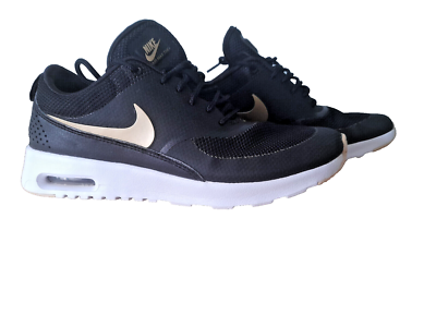 Nike Air Max Thea Black Gold Trainers Size 5 eBay