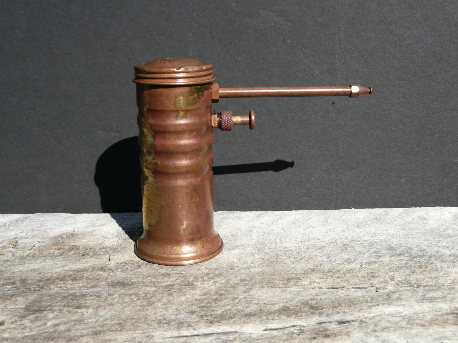 Vintage Eagle Pump Oil Can Brass Cylinder Oiler Man Cave Decor