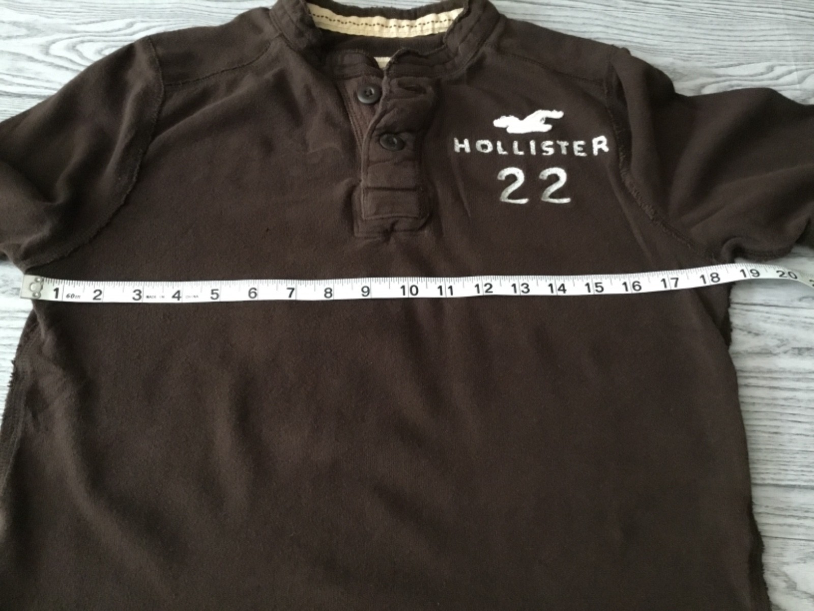 Hollister California Brown Long Sleeve Henley Pullover Shirt Mens Size X Small