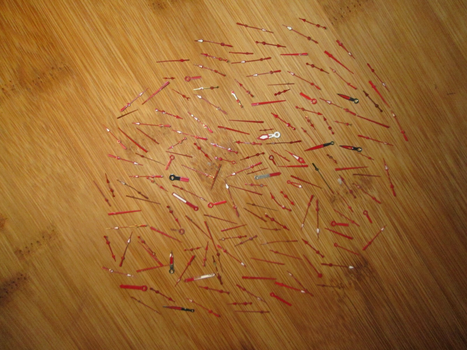 POCKET WATCH & WRISTWATCH PARTS LOT (RED) MINUTE HOUR & SECOND HANDS #15