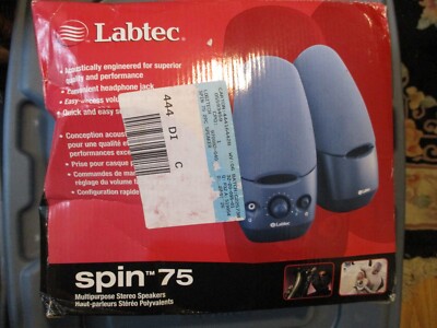 LABTEC Spin 75 Multipurpose Stereo Speakers MP3 PCs NEW DAMAGED BOX