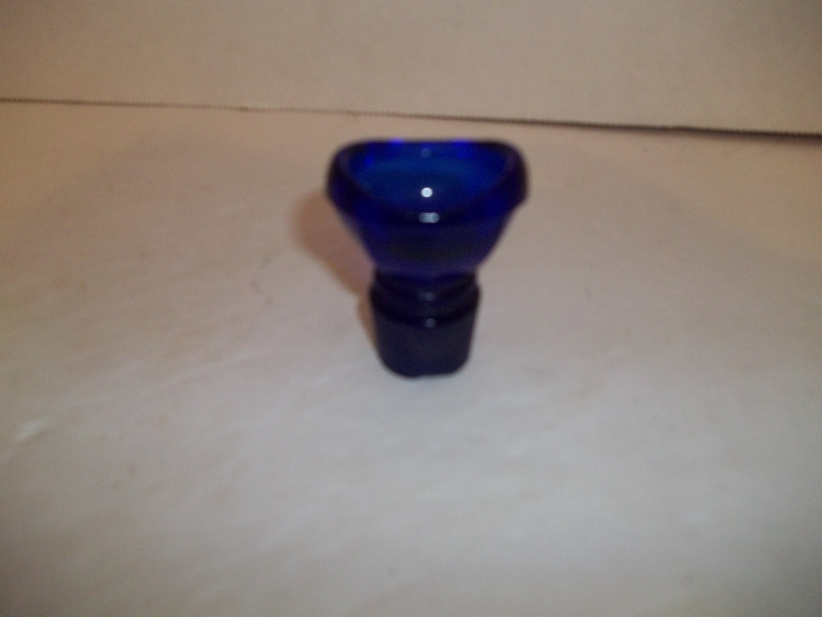 Vintage Bottle Top Eye Wash Cup Cobalt Blue Ribbed Glass Stopper Apothecary