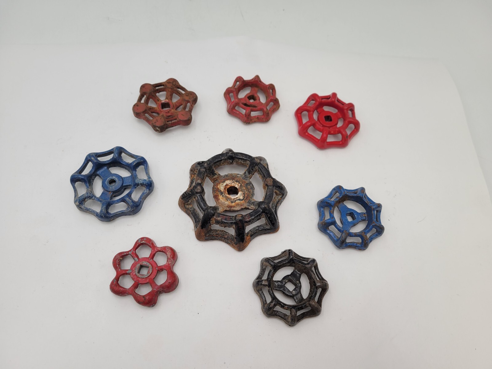 8Pc Vintage Industrial Metal Outdoor Faucet Hose Bib Handle Knob Steampunk Art