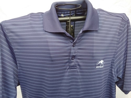 KEENELAND HORSE RACE TRACK PURPLE 3 BUTTON Lg GOLF POLO SHIRT POLY UA HEATGEAR