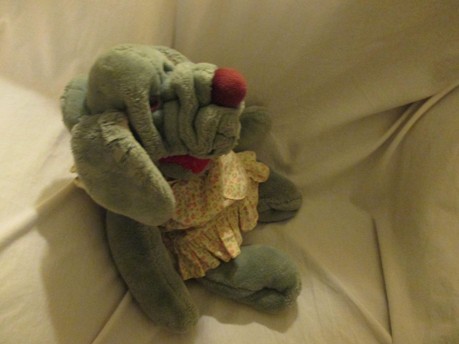 Ganz Wrinkles Puppy Dog Hand Puppet Girl Floral Dress stuffed animal plush 19