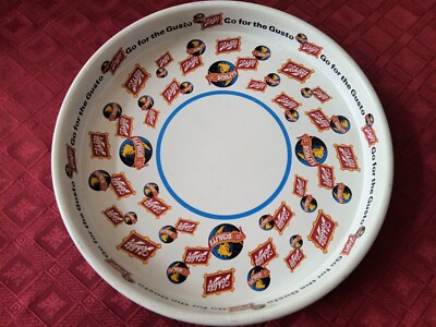 Vintage Schlitz ''Go for the Gusto'' 13-inch metal beer tray