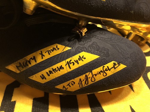 JUJU SMITH SCHUSTER Game Worn Cleats & Gloves Christmas Day Pittsburgh Steelers