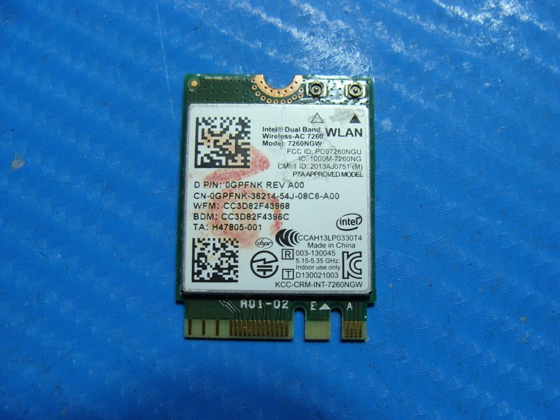 Dell Latitude 5480 14" Genuine Laptop WiFi Wireless Bluetooth Card 7260NGW