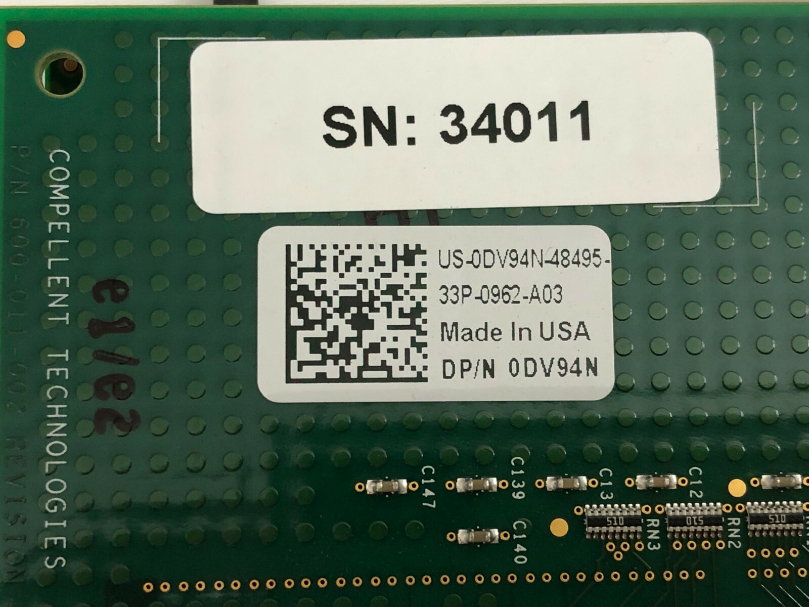 Dell Compellent 0DV94N DV94N SC8000 PCI-E RAID Controller Card 512MB Cache