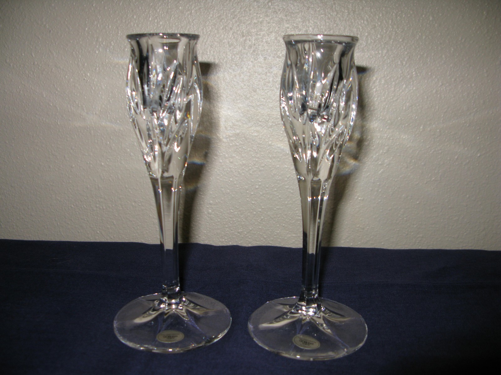 GORHAM  Vtg Lead Crystal Candle Holder Set  Germany  XLNT