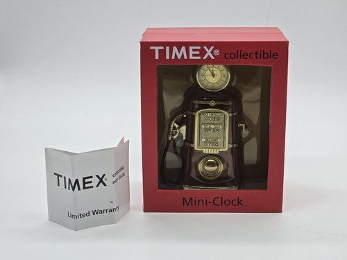 Vintage Timex Mini Clock Collectible Gas Pump 