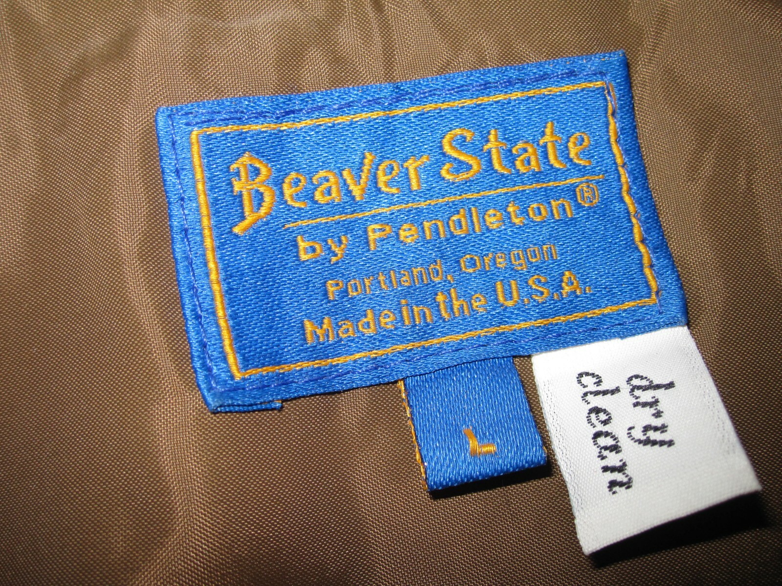 Pendleton Wool Beaver State Blue Turquoise Jacket Sz L - Made in USA ~ 5619