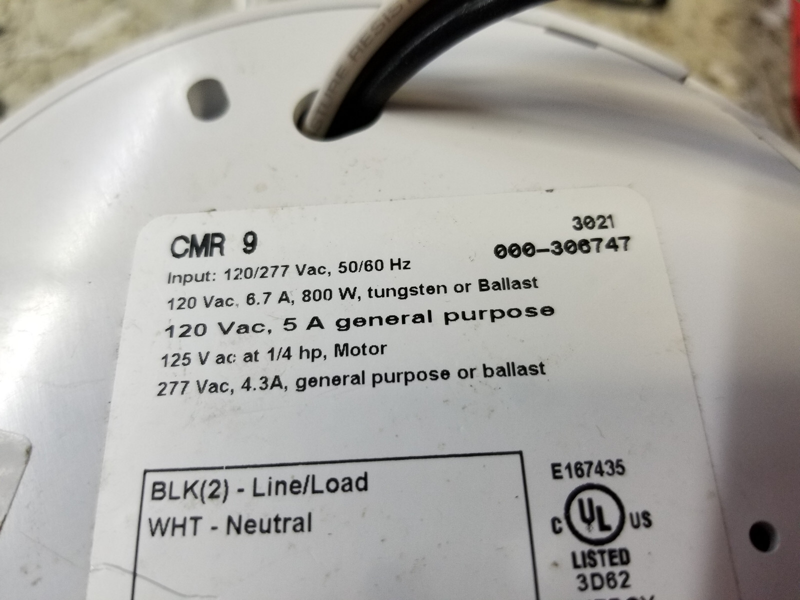 Acuity Sensorswitch CMR 9 Occupancy Sensor 12 ft Radius Ceiling White New CMR-9 - Picture 3 of 3