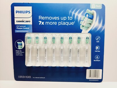 Philips Sonicare C2 Optimal Plaque Control Replacement Tooth Brush Head 8 Pack