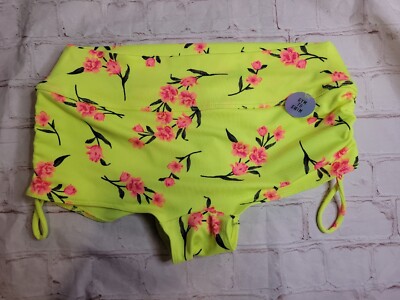 Victorias Secret PINK Gym To Swim Shorts Size Small Bottoms Yellow Floral