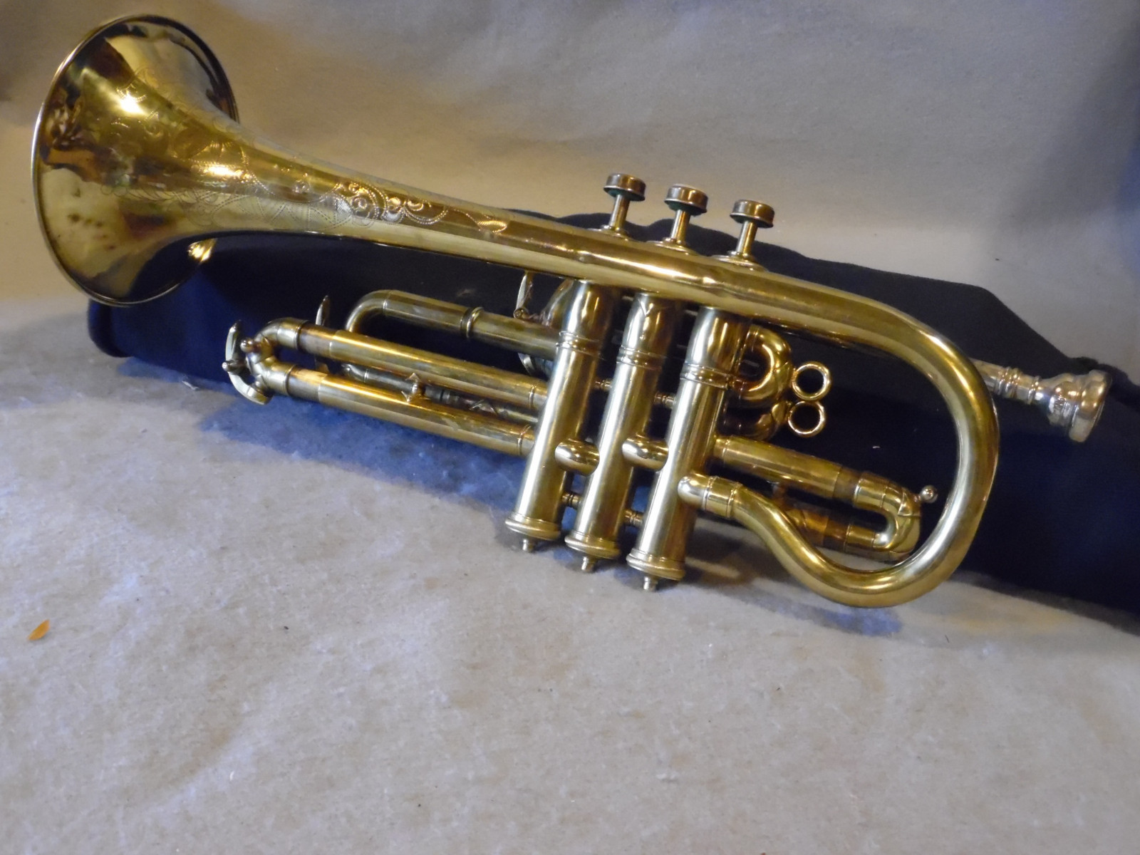 Vintage Rare Carlin Music Co. Brass Cornet Indianapolis Ind. German 1911 - 1937
