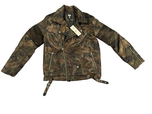 【U LAN】Camouflage Crop Rider Jacket U LAN】Camouflage Crop Rider Jacket