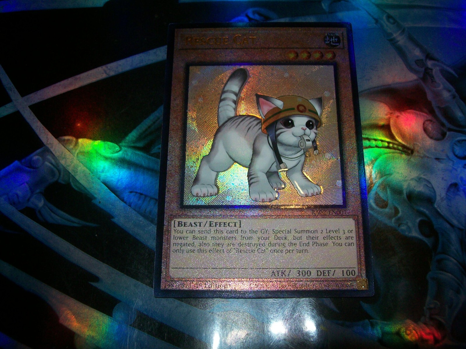 Rescue Cat Alt Art 1st Edition Prismatic Ultimate Rare RA02-EN001 Yu-Gi-Oh!