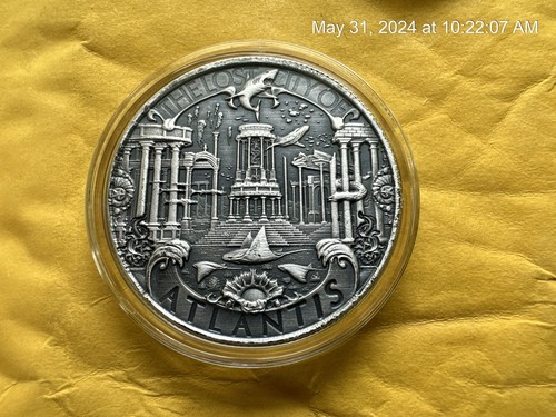 1 オンス　銀貨　 ATLANTIS　Cities Series POSEIDO Atlantis Lost City Poseidon Sea God 1 Troy Oz .999 Fine
