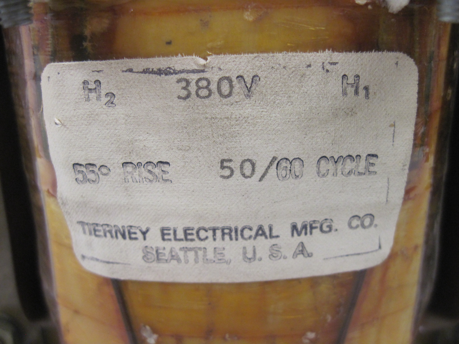 Used Tierney Industrial Control Transformer 500 V-A 50/60 Cycle 55 Degree Rise