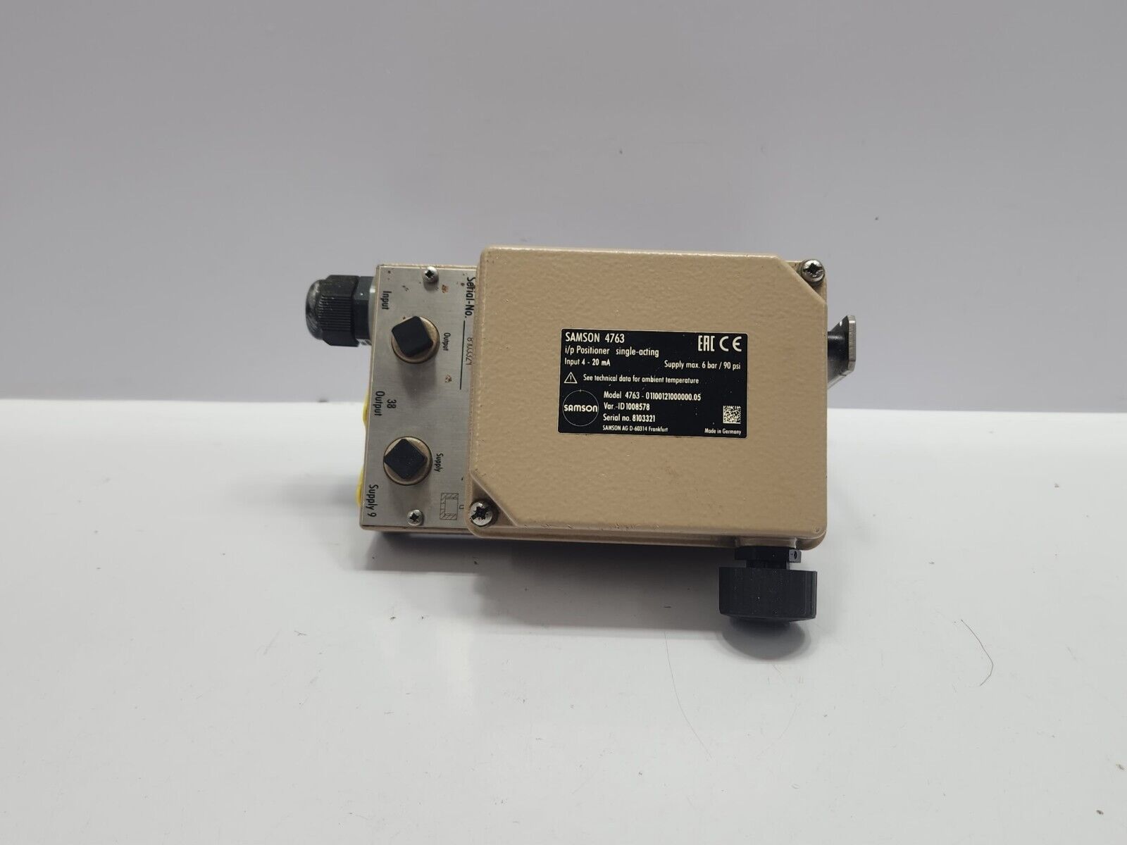 SAMSON 4763 I/P POSITIONER SINGLE-ACTING 4763 SAMSON 4763 I/P POSITIONER SINGLE-ACTING 4763