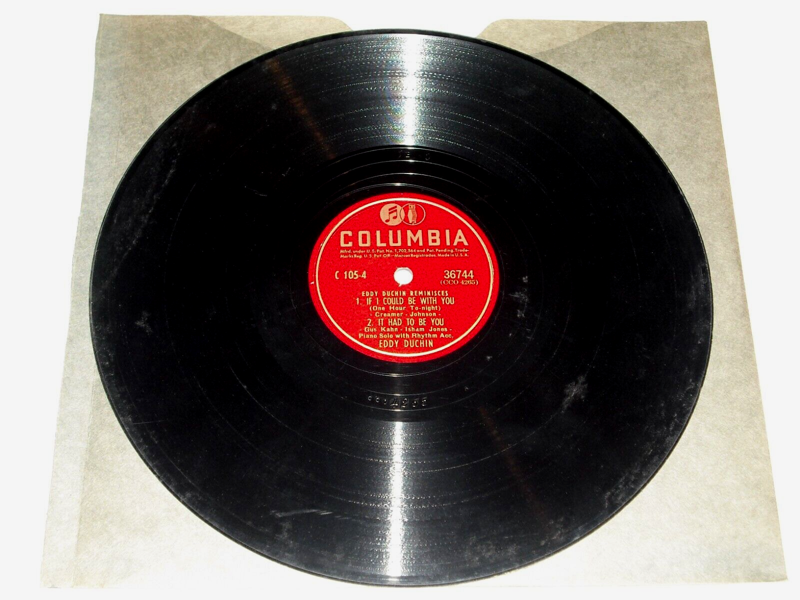 EDDY DUCHIN-Alice Blue Gown (1945) COLUMBIA 10" Shellac Single