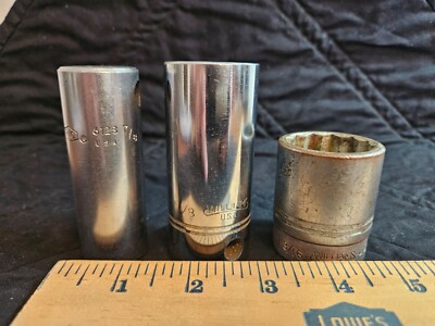 Vintage Socket 3-Pack ~ Williams / P&C ~ Made in USA ~ 7/8'', 1-1/8'', 1-3/16'' 