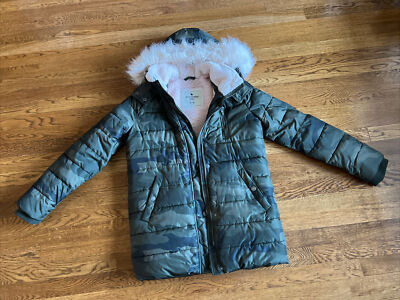 ABERCROMBIE KIDS Parka Coat Girls Winter 15 16 Sherpa Lined PUFFER