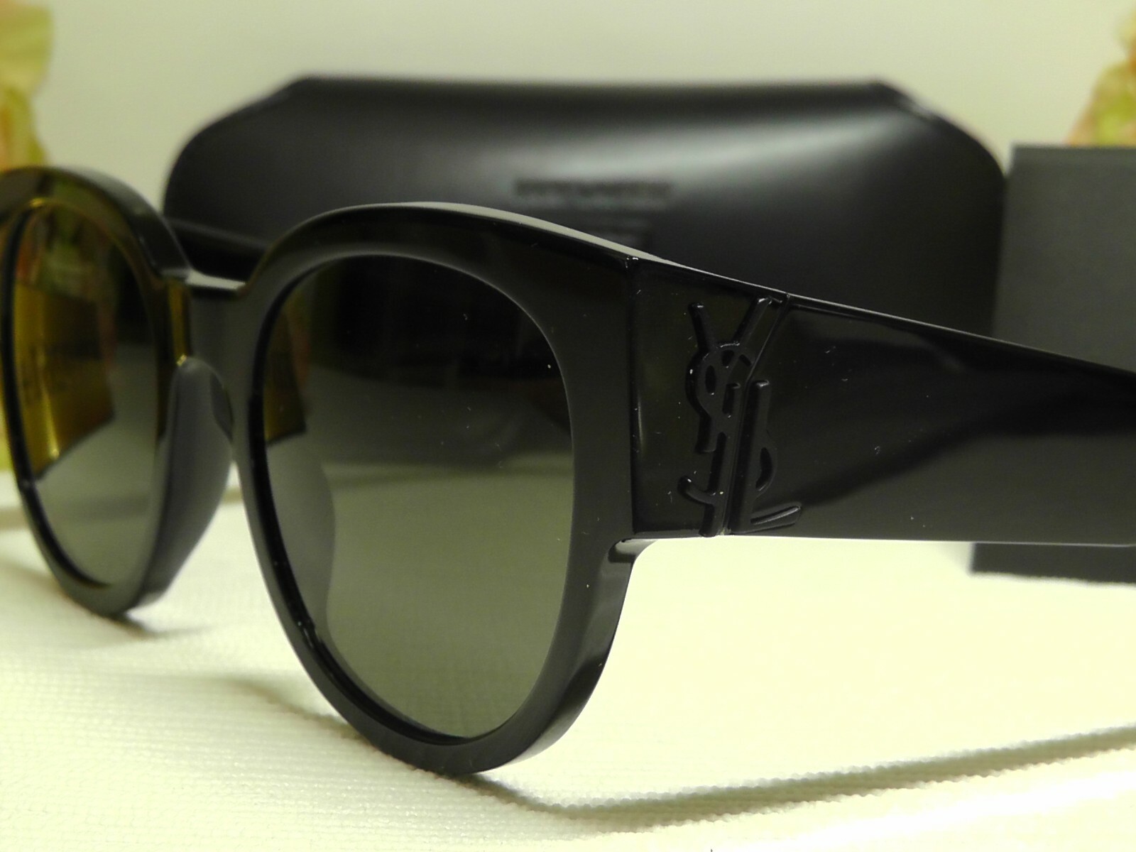 Pre-owned Saint Laurent Ysl Slm19 Core Shiny Black Frame Sunglasses 54 21 135italy In Gray