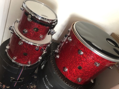 DW Drum Set - Red Crackle - Shell Pack only - 24 kick, 12 rack, 16 floor