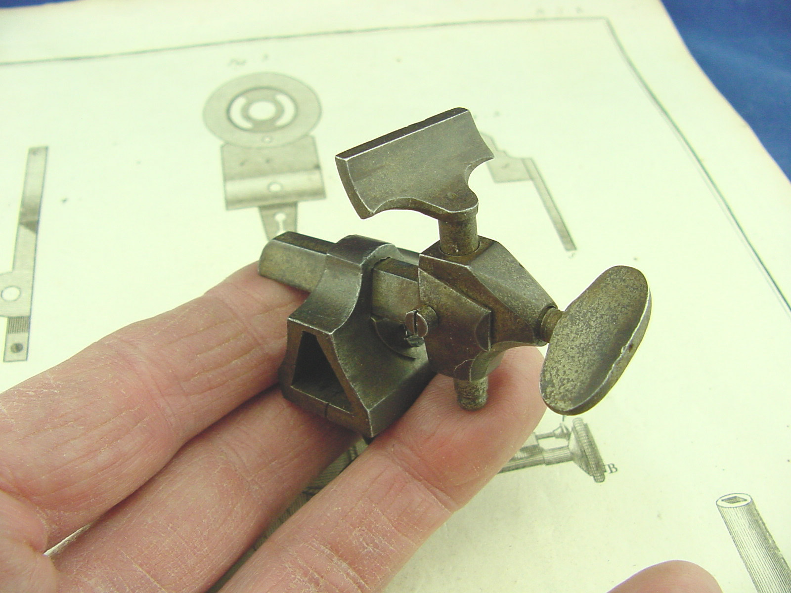 Tool Rest for Antique  Watchmakers Lathe Turns w/ Triangular Bed