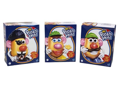 Lot of 3 Hasbro Mr. Mrs. Potato Head & Pirate Spud Figures ~ Box Wear