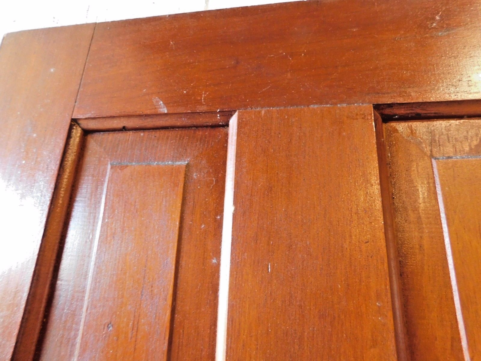 1800's Antique Wooden DOOR Interior Four Raised Panel Victorian Style Fir ORNATE