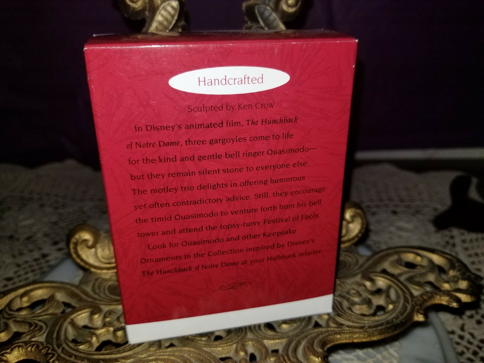 Laverne, Victor and Hugo  1996 Hallmark Ornament, DISNEY HUNCHBACK OF NOTRE DAME