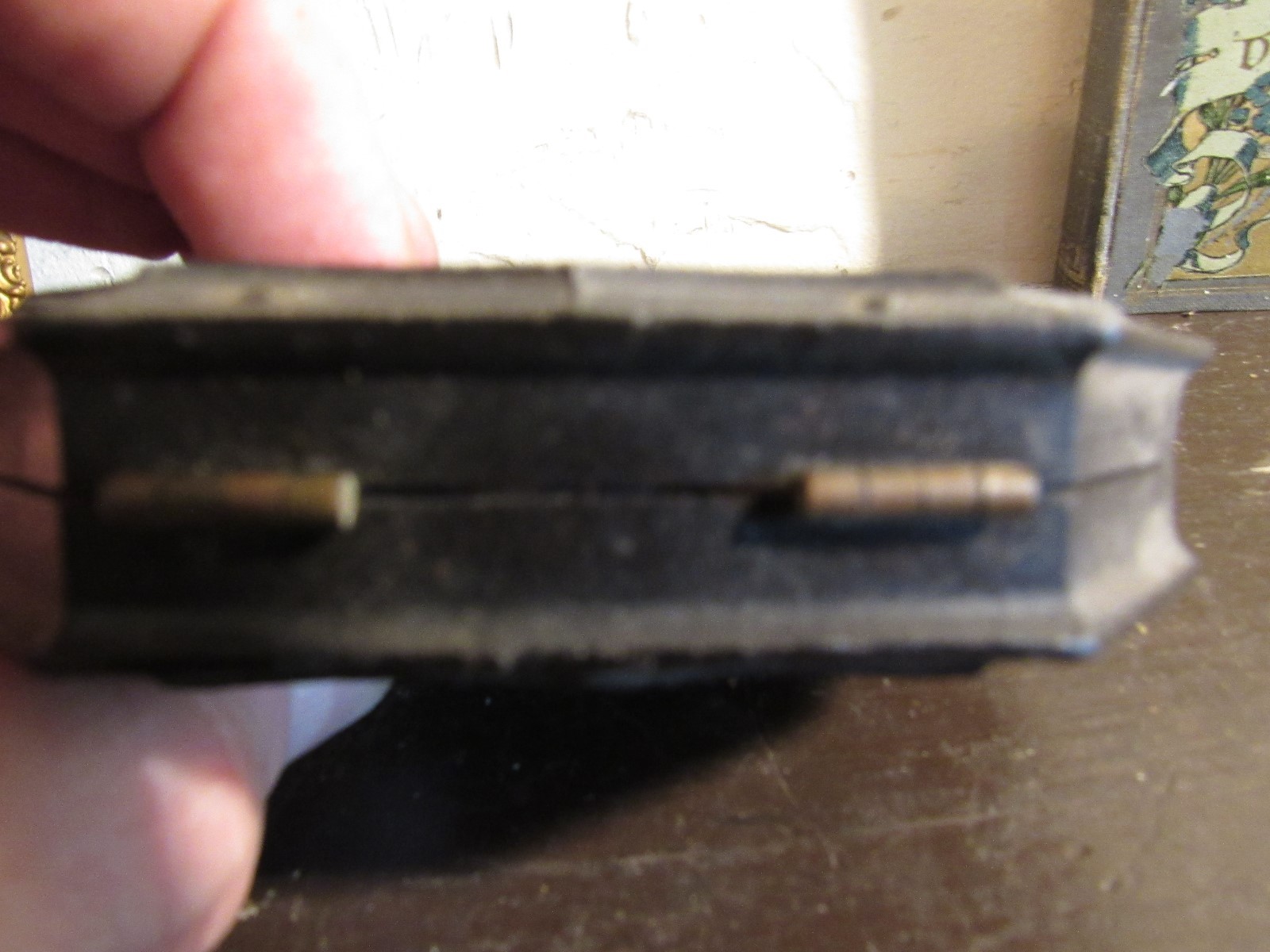 ANTIQUE GUTTA PERCHA  FRAME CASE WITH ORIGINAL LABEL!