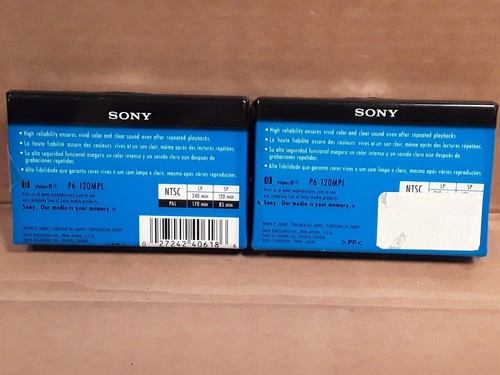 2 Sony 8MM standard 120 min MP P6-120MPL