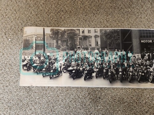 1932 GYPSY MOTORCYCLE TOUR CLEVELAND OHIO PANORAMIC PHOTO PRINT HARLEY DAVIDSON