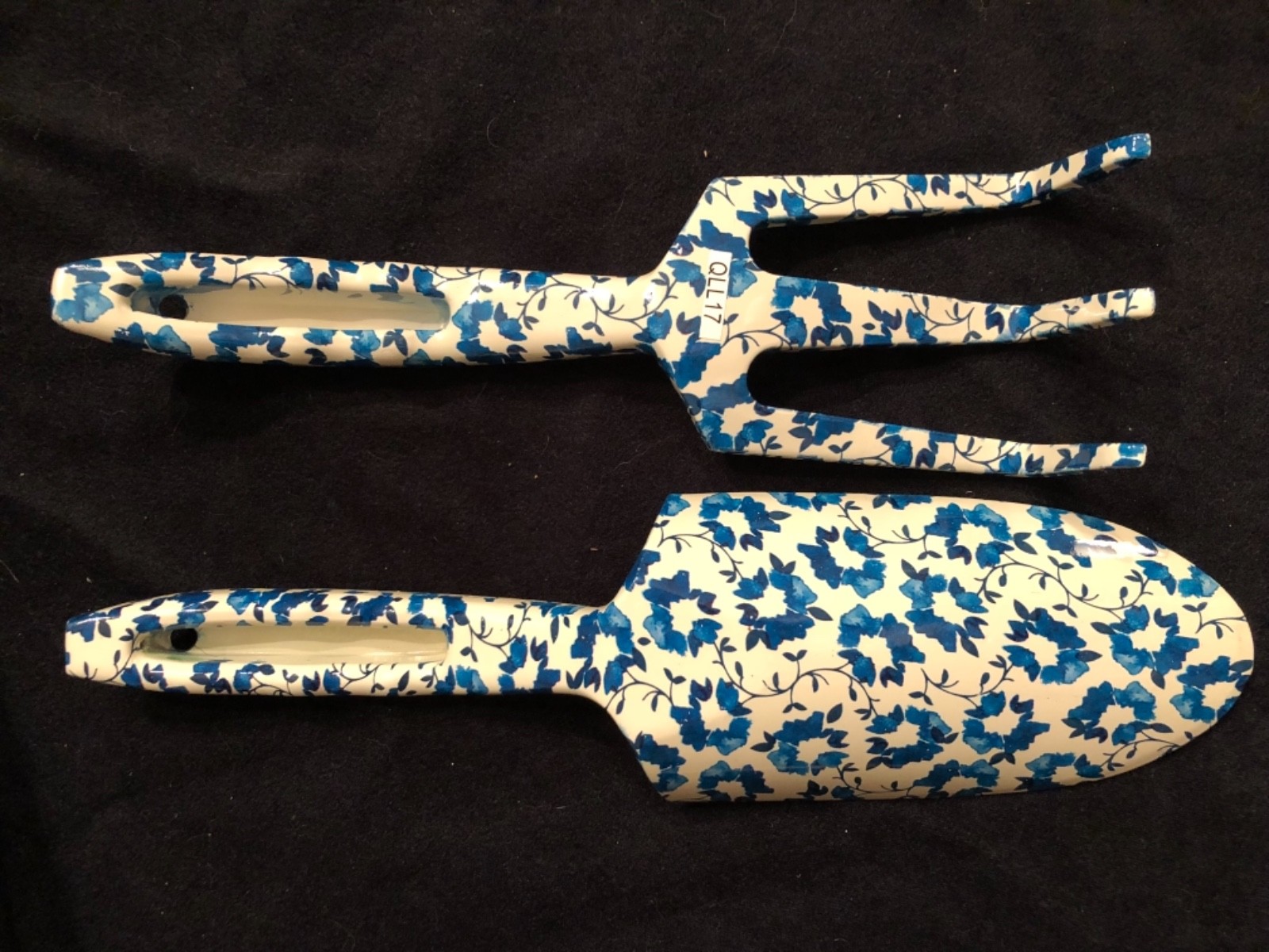 Garden Trowel/Hand Rake Garden Set Blue Enamelware Garden Tool Gift Set NEW