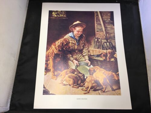 SCOUTING THROUGH THE EYES OF NORMAN ROCKWELL VINTAGE PRINT GOOD FRIENDS